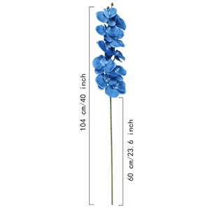 THAF-002 Flores Artificiales de Phalaenopsis de 40 Pulgadas, Orquídeas Artificiales Azules, Plantas con Tallo, 9 Flores por Tallo para Decoración del Hogar - Product Image 4