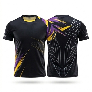 Wholesale Quick-dry Breathable <b>Table</b> <b>Tennis</b> Badminton Jersey Summer Short Sleeve Gym Unisex V-neck Spandex Mesh - Product Image 3