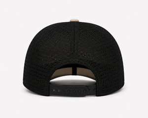 Gorra de malla beige y negra personalizada, unisex, transpirable, para exteriores, con visera curva y logotipo personalizado - Product Image 5