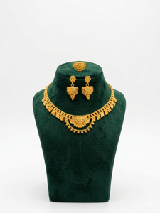 Naykk Creations – Parure de bijoux 4 pièces en laiton plaqué or 24 carats faite à la main pour femme – Haute qualité – Idéale pour fiançailles, anniversaire, mariage - Product Image 3