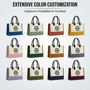 Sac à main élégant en jute naturel avec fermeture éclair pour femme - Sac de rangement écologique pliable, capacité 10-20L pour les voyages et le shopping - Product Image 6