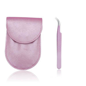 Pince à épiler professionnelle pour extensions de cils, en acier inoxydable durable, conception anti-fatigue pour une utilisation prolongée - Product Image 1