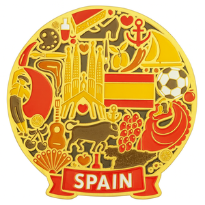 Fabricant de souvenirs touristiques, cadeaux personnalisés en métal émaillé d'Espagne, épingles de revers pour sacs. - Product Image 2