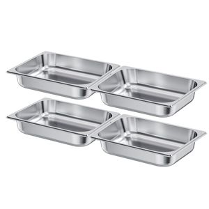 Set di 4 Teglie per Cottura a Vapore in Acciaio Inox, Profondità 2,5 Pollici, Antiaderenti, Riutilizzabili, Antiruggine, per Ristoranti - Product Image 5