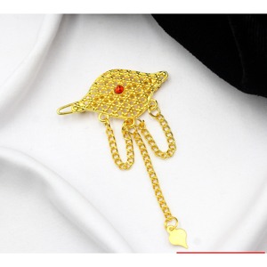 Pasador de pelo chino chapado en oro para mujer, horquilla de buena suerte, horquillas para moño de pelo para niñas antiguas, palillos, joyería para el cabello Hanfu Vintage - Product Image 2