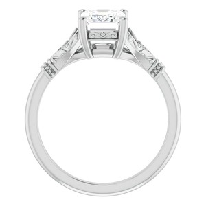 <b>Emerald</b> Cut Solitaire Moissanite <b>Ring</b> 925 Sterling <b>Silver</b> White Gold Plated Luxury Engagement Wedding Party <b>Ring</b> - Product Image 4