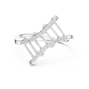 แหวนเพชรทรงกลมทองคำ 14K สำหรับผู้หญิง |   ชุดทำงาน |   เพชรที่เพิ่งเพาะเลี้ยง - Product Image 3