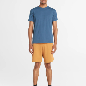 Shorts de sport en coton personnalisés pour hommes, style décontracté, en tissu éponge, taille mi-haute, motif uni, vente en gros - Product Image 3