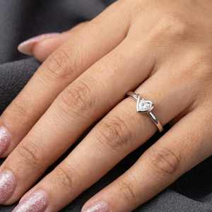 Anillo de Plata 925 con Forma de Corazón Trenzado y Moissanita, Joyería Fina para Mujer, Regalo de Compromiso para Enamorados - Product Image 2