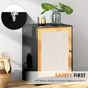 Mueble para Gatos con Caja de Arena Extraíble y Mesa Auxiliar con Puerta Rascadora de Sisal, Casas y Muebles para Mascotas - Product Image 5