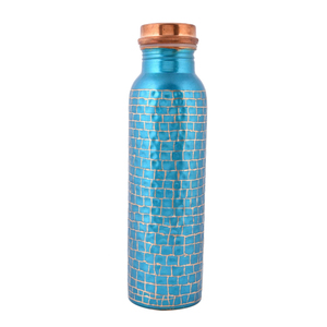 Premium Eco-Friendly Pure Copper Water Bottle Leak Proof Handcrafted Hammered Design Hot/Cold Retaining Customizable Home Office - Product Image 4
