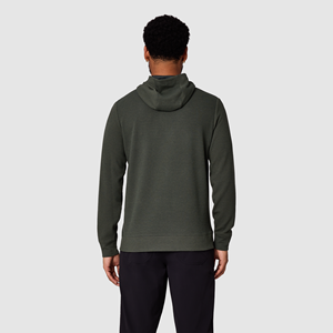 Wholesale Waffle <b>Thermal</b> Knit <b>Hoodie</b> For Men Polyester Cotton Casual Style Long Sleeve Pullover Top With Ribbed Cuffs Fit Plus - Product Image 2
