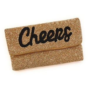 Cheers Durable Beaded Foldable Custom Size Coin Purse Clutch Magnetic Closure Party <b>Bag</b> Evening <b>Gift</b> Pouch Bridal Purse - Product Image 1