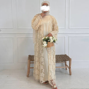 NEW Luxury Dubai Abaya 3D Lace Floral Embroidery <b>Dress</b> Robe Matching Hjiab Pearl Beaded <b>Cardigan</b> Muslim Women Modest <b>Dresses</b> - Product Image 2