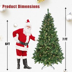 Sapin de Noël pré-éclairé de 2,1 m avec 400 lumières LED RGB contrôlées par application, 1063 pointes de branches en PVC, montage facile, alimenté par piles - Product Image 5