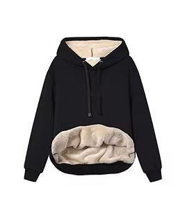 Men's Black Zipper <b>Hoodie</b> <b>Sherpa</b> Fleece <b>Lined</b> Hooded Sweatshirt with Pocket Warm in Winter Casual <b>Hoodie</b> - Product Image 6