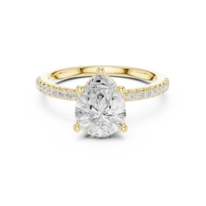 Bague solitaire en diamant de laboratoire 2 CTW, or massif 18 carats, halo caché, luxe, unisexe, bague de fiançailles, certifiée IGI - Product Image 1
