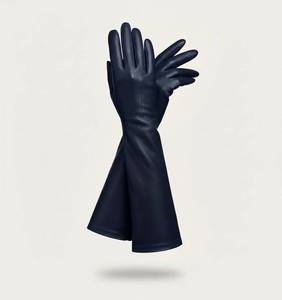 <b>Women</b> Long Black <b>Leather</b> <b>Gloves</b> Elbow Length Warm Lined Winter Opera Evening Party Dress <b>Gloves</b> Faux <b>Leather</b> - Product Image 2