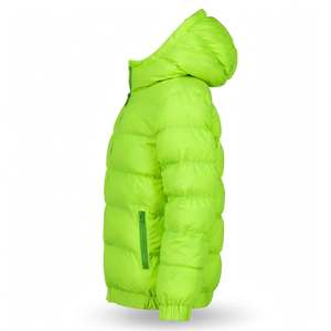 Blousons matelassés tendance pour moto, à capuche, fermeture éclair, manches classiques, unisexe, vert fluo, motif floral, écologiques, en promotion - Product Image 2