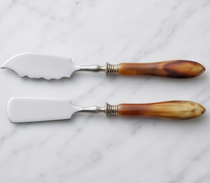 Juego de 2 cuchillos para queso de acero inoxidable con mangos de madera, espátula y cuchillo para servir queso con hoja dentada, utensilios de cocina - Product Image 3
