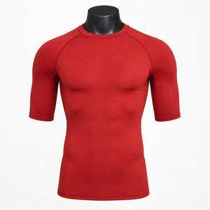 Men's Short Sleeve <b>Compression</b> <b>Shirt</b> Breathable Quick Dry Stretch Base Layer Rash Guard Spandex/Polyester Gym Running - Product Image 1