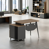 Station de travail modulaire ouverte design industriel bon marché personnel bureau en bois extensible table d'ordinateur