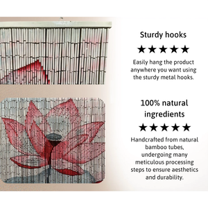 Luxury Handmade Bamboo Beaded Curtain with Lotus Flower Design Decorative Door Hanging Room Divider Vietnam manufacturer - Product Image 4