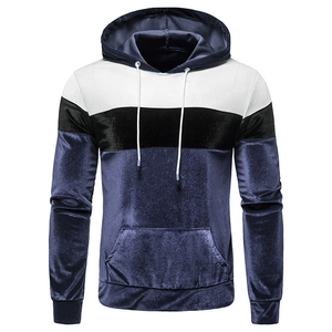 Sudadera con Capucha de Terciopelo Personalizada, Tejido Suave y Brillante, Manga Larga, Corte Ajustado, Transpirable, Sudadera de Terciopelo Elegante para Hombre para Invierno - Product Image 1