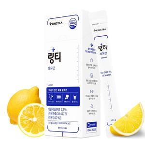 LINGTEA Boisson Électrolytique Originale Hydratante Saveur Citron en Sachets de Poudre 11,4g (40kcal)*10 Boîtes Fabriquée en Corée - Product Image 1