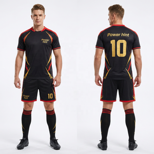 Nouveaux maillots de foot et shorts de sublimation personnalisés, design tendance, nom et numéro d'équipe personnalisés, uniforme de football respirant pour hommes - Product Image 5