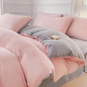 Textile de maison, ensembles de couettes quatre pièces en coton 600TC, style européen-américain, coutures solides, rembourrage en polyester, personnalisable - Product Image 1