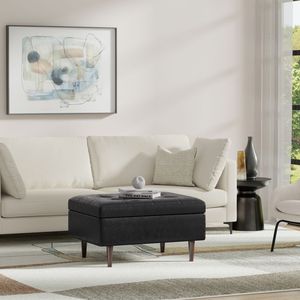 Tavolino da Caffè Mid-Century Shay con Pouf Contenitore, Arredamento Moderno per la Casa - Product Image 1