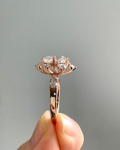 Round Cut Iced Jewelz 2.80Carat <b>Ring</b> 14K yellow Gold Gold Plated for her IGI engagement <b>ring</b> wedding <b>ring</b> - Product Image 6