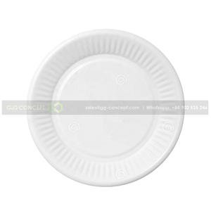 Assiette jetable de qualité en plastique blanc, cercle robuste, pour Restaurant de pique-nique fournisseur du Vietnam - Product Image 1