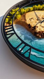 Moss Wood Wall <b>Clock</b>: Epoxy Resin & Preserved Moss <b>Art</b> - Product Image 4