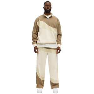 Ensemble de survêtement premium à col rond en coton et polyester pour le sport, la course, l'entraînement, le fitness et les loisirs, comprenant un sweat à capuche et un pantalon de survêtement personnalisables - Product Image 1