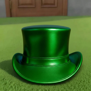 Sombrero de alta calidad hecho a mano, estilo Steampunk, color verde metálico, para disfraz de duende victoriano, San Patricio, cosplay. - Product Image 2