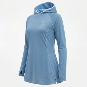 Women Modest Muslim Swim <b>Full</b> Coverage <b>Hijab</b> Solid Color Windproof & Quick Dry Swimwear Modest Swimming Top - Product Image 4