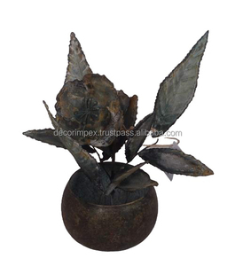 Pot marchand feuille d'or arbre décoratif Pot de fleur plantes noël couleur naturelle feuille de fer en gros intérieur noël à la main - Product Image 2