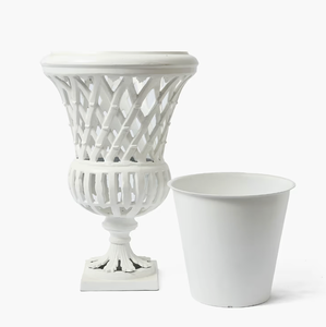 Macetero de aluminio fundido Royal White, urna clásica para paisajismo, jarrón decorativo para interiores y exteriores, para jardín, hecho a medida. - Product Image 2