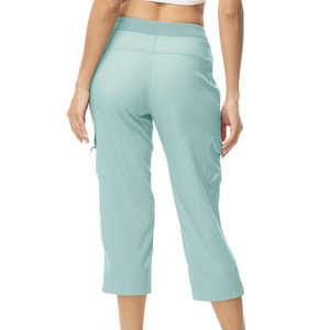 Pantalon Capri Streetwear de Haute Qualité avec Logo Personnalisé, Taille Élastique, Devant Plat, Polaire, Multi-Poches, Respirant, pour Femmes - Product Image 2