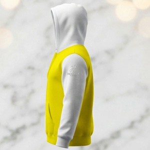 Sudaderas de Alta Calidad en Color Amarillo-Blanco, Diseño y Tela Personalizables, Sudadera Urbana Sostenible en Venta, Opción de Personalizar con Logotipo - Product Image 2