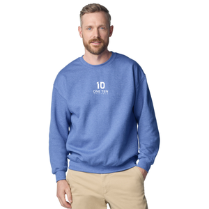 Sudadera de cuello redondo para hombre, color gris melange, azul real intenso, de felpa, informal, cálida, mezcla de algodón, lisa, con logotipo personalizado, venta al por mayor - Product Image 2