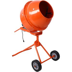 Mezcladora de Cemento Eléctrica Portátil de 370W, Capacidad de 4.6 Pies Cúbicos Manivela para Mezclar Mortero con Rueda para Mezcladoras de Concreto - Product Image 1