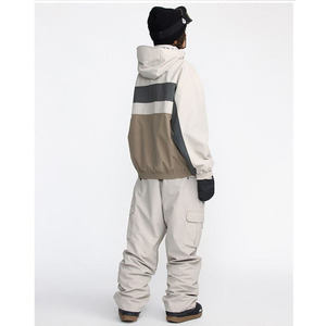 Ensemble de pantalon cargo à capuche unisexe avec logo personnalisé, fermeture éclair, style rétro, imperméable, coupe-vent, baggy, pour le snowboard, combinaison de ski deux pièces - Product Image 2