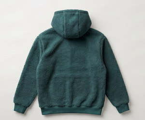 Sweat-shirt à capuche en molleton vert foncé pour homme, coupe classique, couleur unie, vêtement d'hiver décontracté, style pull tricoté - Product Image 2