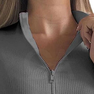 2026 Women Streetwear Cropped T-Shirt with <b>Zipper</b> Closure Women Designer New Style Zip Crop Tee Casual Fashion <b>Top</b> Quality Shirt - Product Image 4