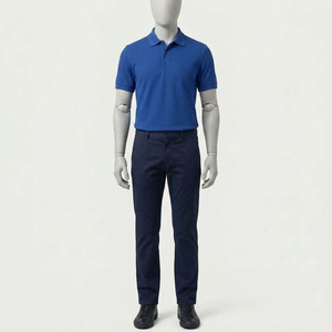 Polo de Manga Corta para Hombre, Color Azul Rey, Tejido Piqué, Transpirable, Informal, de Algodón, Corte Regular, para Trabajo - Product Image 4