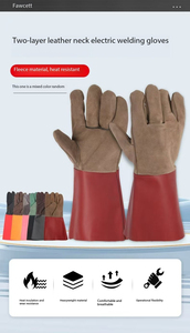 Vantrex <b>Long</b> 14" 16inch Industrial Heat Resistant Heavy Yellow Cowhide Double Layer Safety Welding Breathable Four Seasons <b>Glove</b> - Product Image 2
