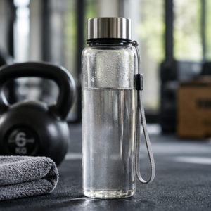 Bouteille d'eau en verre borosilicate faite à la main de 500 ml, sans plomb, réutilisable, anti-fuite, vente en gros - Product Image 6